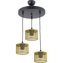 Lambadar Üçlü Kafes Model Modern Sarkıt Avize