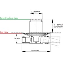 Dallmer Tip 42 10X10CM 50'lik Yan Çıkışlı Lağım Kanalizasyon Pis Koku Önleyici Sifonlu Izolasyonlu Yer Banyo Duş Için Gider Süzgeci