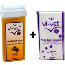 Vi-Vet Roll On Kartuş Sir Ağda Naturel + Vi-Vet Ağda Bezi