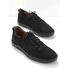 Siyah Nubuk Leather Erkek Casual Ayakkabı E01733702201