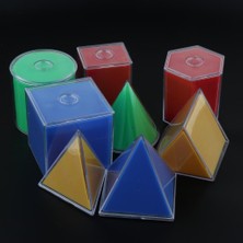 8pcs Renkli Geometrik Katılar Çocukları Matematik Öğrenme Oyuncak ve Malzemeleri Şekillendirir (Yurt Dışından)