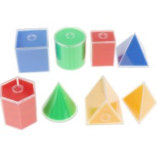 8pcs Renkli Geometrik Katılar Çocukları Matematik Öğrenme Oyuncak ve Malzemeleri Şekillendirir (Yurt Dışından)