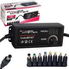 Powermaster 3 Volt - 24 Volt 2 Amper 8 Farklı Uçlu Ayarlı Kademeli Adaptör