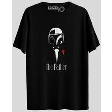 Edizen Ultra Premium The Father V3 Baskılı Oversize Siyah T-Shirt