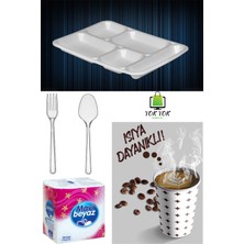 Yok Yok Ambalaj Lüx 5 Gözlü Köpük Tabak Seti