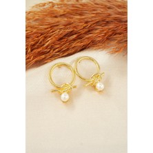 By Zeyna Aksesuar Kadın Özel Tasarım Suni Incili Sallantılı  Küpe