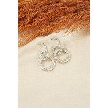 By Zeyna Aksesuar Kadın Özel Tasarım  Sallantılı Oval Model Küpe