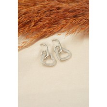 By Zeyna Aksesuar Kadın Özel Tasarım  Sallantılı Kalp Model Küpe