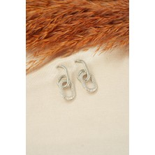 By Zeyna Aksesuar Kadın Özel Tasarım Sallantılı Elips Model Küpe