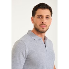 Çebi Konfeksiyon Gri Polo Yaka Yazlık T-Shırt