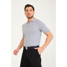 Çebi Konfeksiyon Gri Polo Yaka Yazlık T-Shırt