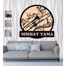 Saksafon Müzik Sanat Temalı Ahşap Duvar Tablo