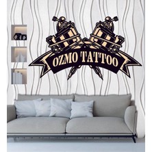 Kişiye Özel Dövmeci Tattoo Temalı Ahşap Duvar Tablo