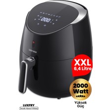 Goldmaster Luxfry 2000 Watt Yüksek Güç 6,4 Litre Geniş Xxl Dokunmatik Airfryer Yağsız Sıcak Hava Fritözü