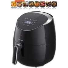 Goldmaster Luxfry 2000 Watt Yüksek Güç 6,4 Litre Geniş Xxl Dokunmatik Airfryer Yağsız Sıcak Hava Fritözü