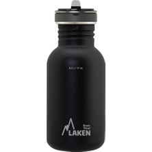 Laken Çelik Basıc Şişe 0.50L Black – Flow Kapak  -  LKBSF50NE