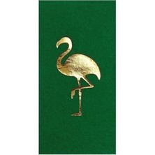 Kidspartim Gold Yaldızlı Yeşil Flamingo Peçete