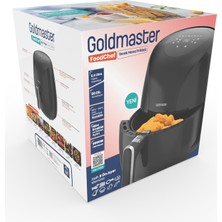 Goldmaster Foodchef 2000 Watt Yüksek Güç 6,4 Litre Geniş Xxl Dokunmatik Airfryer Yağsız Sıcak Hava Fritözü •	2000W Performans