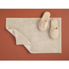 English Home Paige Bej Renkli Polyester Makarna Banyo Paspası 50 x 80 cm Yumuşak Doku
