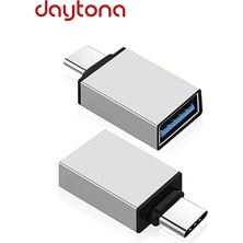 Daytona DR-01 Usb-C Tipi Type-C To USB Android Splitter Smartphone Konnektör Okuyucu Çevirici (2 ADET)