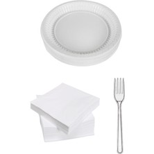 Yok Yok Ambalaj Plastik Tabak-Lüx Çatal-Peçete Set
