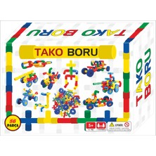 Zekice Tako Borular 56 Parça Renkli Eğitici Boru LEGO Oyunu