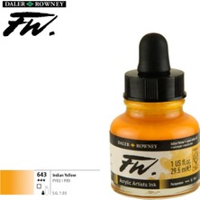 Daler Rowney Likit Akrilik (Pistole) Mürekkebi Fw Ink 29.5ml 643 Indian Yellow