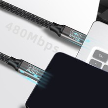 Haibeishe 240W Type Type USB C 5A 48V Hızlı Şarj Şarj Cihazı Tel Kablosu 0.5m/1m/2m - Siyah (Yurt Dışından)