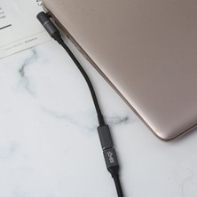 Haibeishe Dizüstü Bilgisayar Güç Adaptörü Manyetik 100W Ila 5.5x2.1mm USB C Type Tapa Dönüştürücü - Siyah (Yurt Dışından)