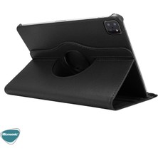 Microsonic Apple iPad Pro 12.9`` 2022 6. Nesil Kılıf (A2436-A2764-A2437-A2766) 360 Rotating Stand Deri Siyah