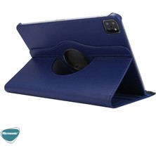 Microsonic Apple iPad Pro 12.9`` 2022 6. Nesil Kılıf (A2436-A2764-A2437-A2766) 360 Rotating Stand Deri Lacivert