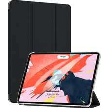 Microsonic Apple iPad Pro 12.9`` 2022 6. Nesil Kılıf (A2436-A2764-A2437-A2766) Slim Translucent Back Smart Cover Siyah