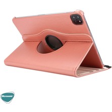 Microsonic Apple iPad Pro 11`` 2022 4. Nesil Kılıf (A2759-A2435-A2761-A2762) 360 Rotating Stand Deri Rose Gold