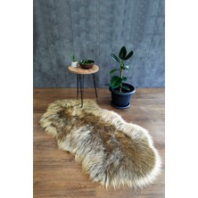 Bonny Home Kürk Halı Long Kahve 75X 150 Puf Peluş Post Tüylü Dekoratif Puffy Kaymaz Yumuşak Shaggy Yolluk