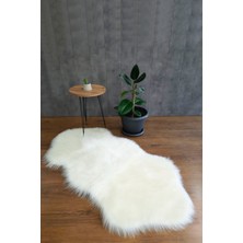 Bonny Home Kürk Halı Long Krem 75X 150 Puf Peluş Post Tüylü Dekoratif Puffy Kaymaz Yumuşak Shaggy Yolluk