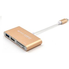 Teenspirit Combo T-693 USB 3.1 Tip C - Sd Micro Sd Tf Kart Okuyucu USB 2.0 Usb3.0 Otg Şarj Adaptörü - Gümüş (Yurt Dışından)