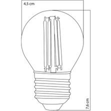 G45 6 Watt Şeffaf Cam Beyaz Işık 6500 Kelvin  Led Dekoratif Rustik Ampul-3 Adet3 Lü Paket)