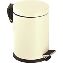 Metal Pedallı 5 Lt Çöp Kovası Krem