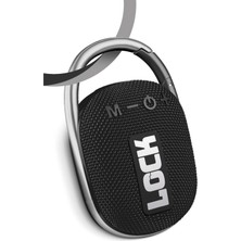 Lock Siyah Taşınabilir Bluetooth Hoparlör Ses Bombası Kilit Özellikli Yüksek Ses Gücü