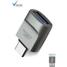 Powerway Type-C To USB 3.0 (Yüksek Hızlı) Veri Aktarımı Otg Çevirici Dönüştürücü Adaptör