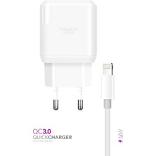 Powerway QCL30 (Qc 3.0) Iphone 18W Hızlı Şarj Lightning Ios Şarj Cihazı (Kablo Dahil) Tüm Cihazlarla Uyumlu