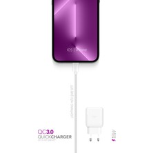 Powerway QCL30 (Qc 3.0) Iphone 18W Hızlı Şarj Lightning Ios Şarj Cihazı (Kablo Dahil) Tüm Cihazlarla Uyumlu