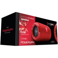 Powerway  WRX01 90 Db Sd Kart Aux USB Girişli Mavi Bluetooth Speaker Hoparlör Ses Bombası Fm Radyo