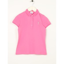 U.S. Polo Assn. Düz Pembe Kız Çocuk T-Shirt TP01-IY023