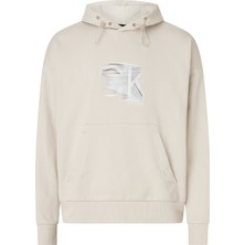 Calvin Klein Kapüşon Yaka Bej Erkek Sweatshirt K10K111109ACE