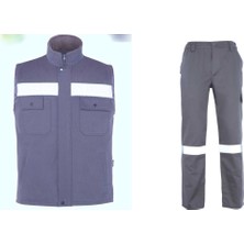 Orange Safety Mervem Iş Takımı 7/7 Gabardin Gri %100 Pamuk Kapitoneli Reflektörlü