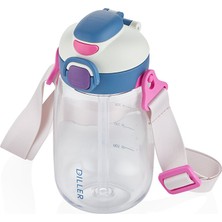 Diller Çıkarılabilir Pipetli Tritan Çocuk Su Matarası 550 ml