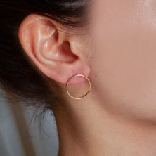 Adil İdil Kuyumculuk Rose Renk Halka Detay Fix Küpe