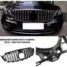 Caraks Mercedes W213 E Serisi Spor Ön Panjur Izgaralı Piano Black & Krom Şeritli 2016-2020 1. Kalite-Caraks