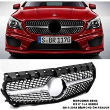 Caraks Mercedes W117 Cla Serisi Diamond Ön Panjur Piano Black & Krom Şeritli 2013-2018 1. Kalite